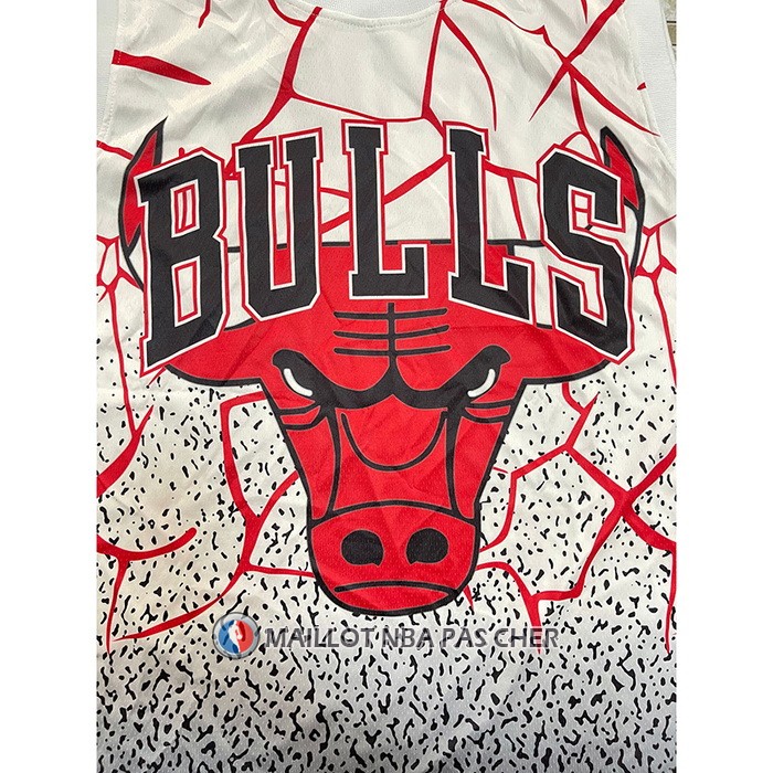 Maillot Chicago Bulls Michael Jordan NO 23 Mitchell & Ness Blanc Rouge